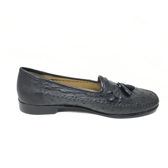 NEW Zelli Loafers Shoe Size 13 Black Ostrich Quill main image 6